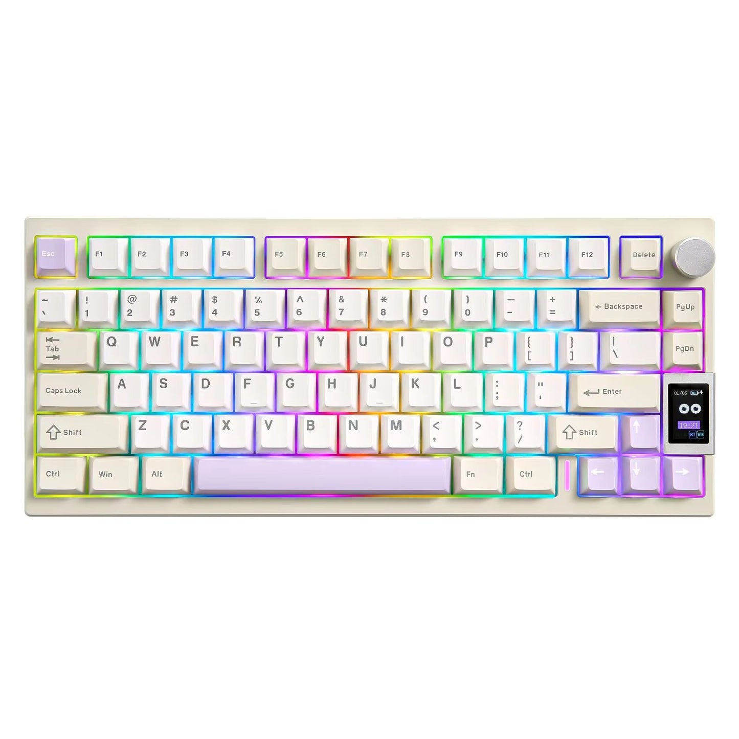 YUNZII AL80 Silver Wireless Mechanical Keyboard  Full Aluminum Custom HotSwap Keyboard With LCD Dis 8