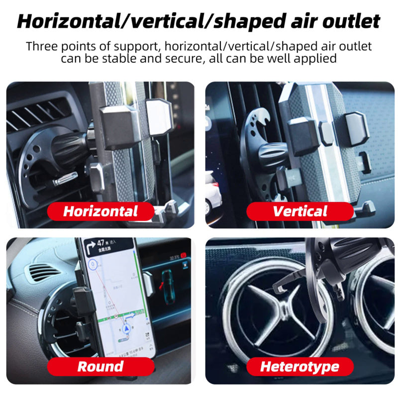 Black White Car Phone Holder, Universal Air Outlet Mount, Compatibility Holder for Smartphones
