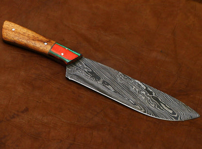 Premium Damascus Steel Kitchen Knife  HandForged Chef Knife With Rosewood Handle 2