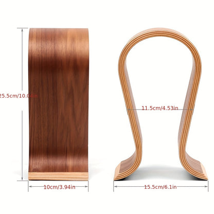 Wooden Headphone Stand U Shape Walnut Headphone Display Stand Universal Desktop Headphone Holder Fo 6