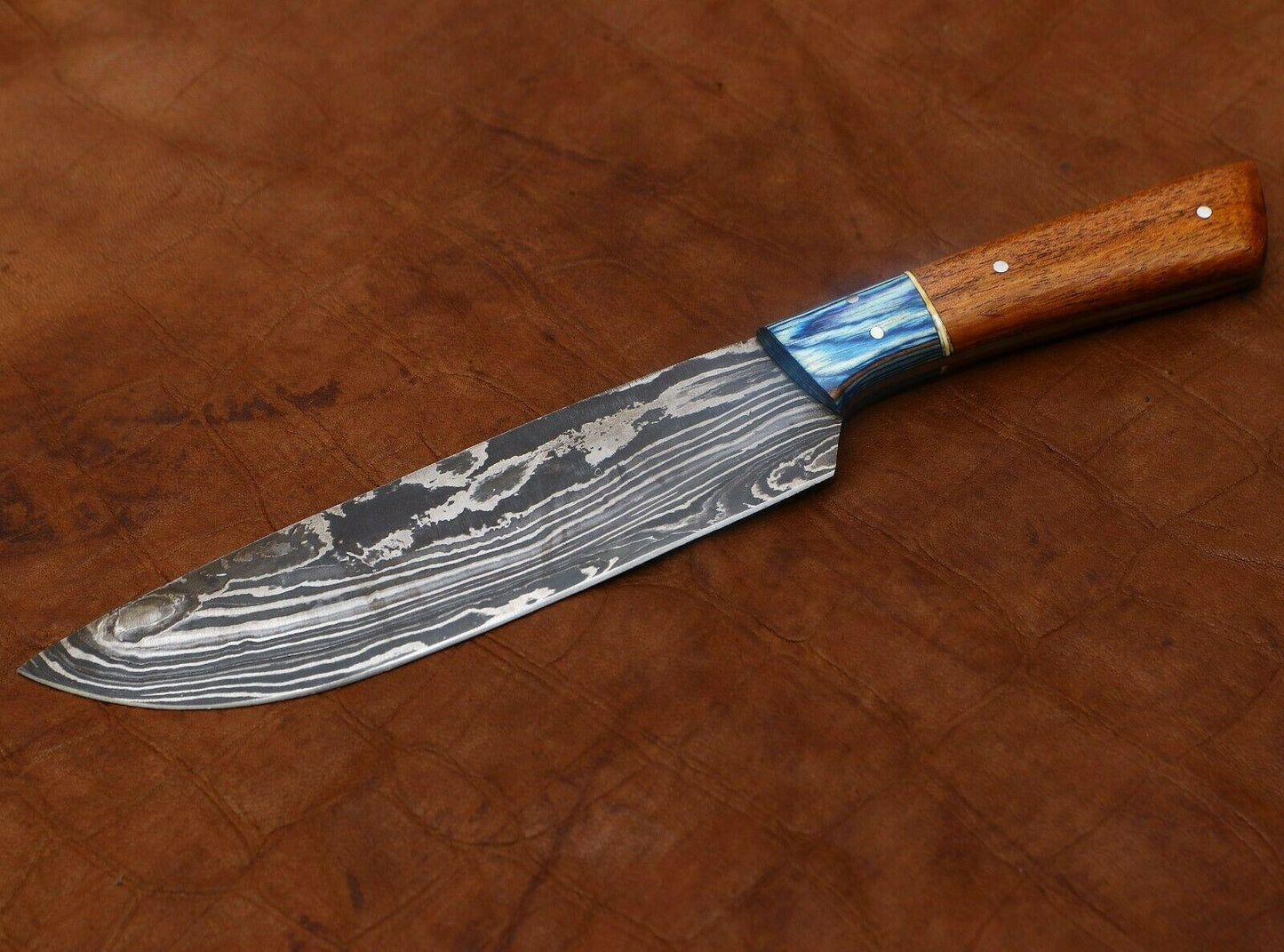 Luxury Damascus Steel Chef Knife  Artisan Handcrafted Rosewood Kitchen Knife 3