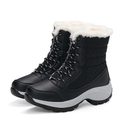 Stylish Womens Boots Snow Flat Women Booties Lace Up Ladies Shoes Fashion Ankle Boots Warm New Wome 7