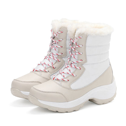 Stylish Womens Boots Snow Flat Women Booties Lace Up Ladies Shoes Fashion Ankle Boots Warm New Wome 8
