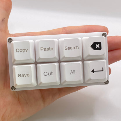 Programmable USB Keyboard, 8 Keys Shortcut Keypad, Small Mechanical Keycaps Keyboard, One Handed Work Hotkey Pad