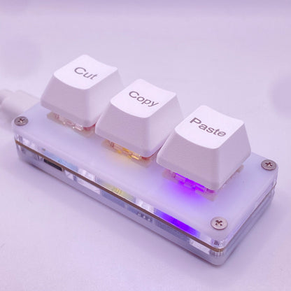 Programmable Mini Keyboard, 3 Key Mechanical RGB Keypad, Shortcut Cut Copy Paste Ctrl X C V, Macro OSU Keypad for Gaming