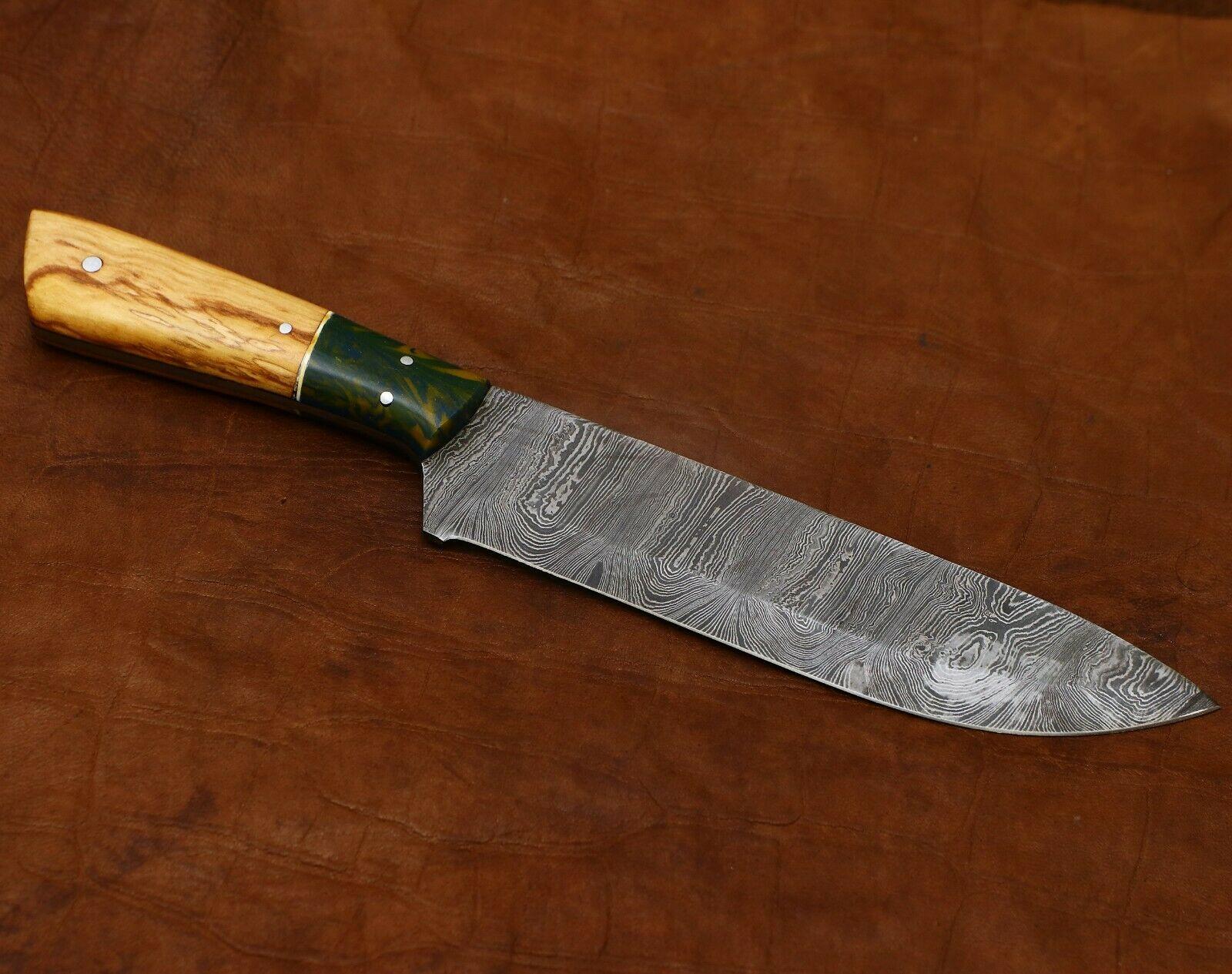 Handmade Damascus Kitchen Chef Knife 11  Full Tang Pakka Wood Handle 1