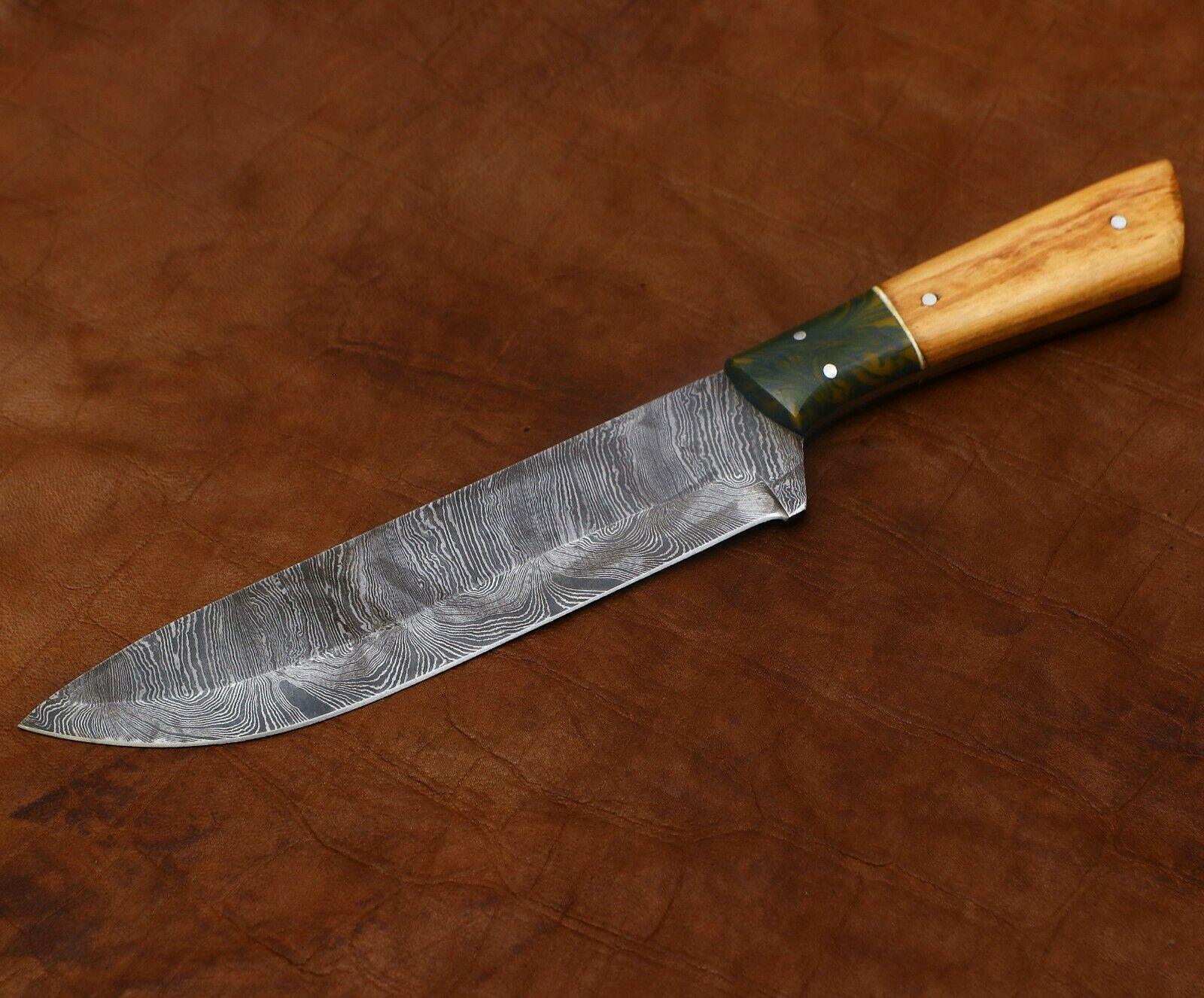 Handmade Damascus Kitchen Chef Knife 11  Full Tang Pakka Wood Handle 3