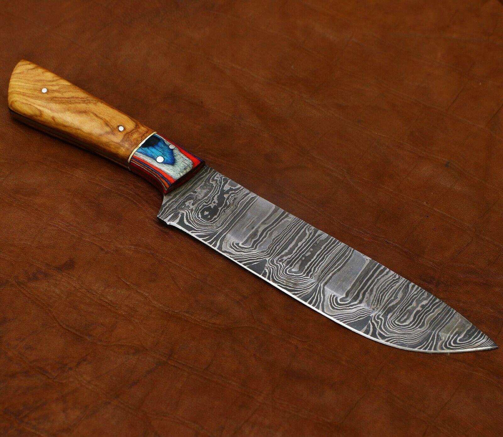 Premium Handmade Damascus Chef Knife  Kitchen Knife With Pakka Wood Handle 2