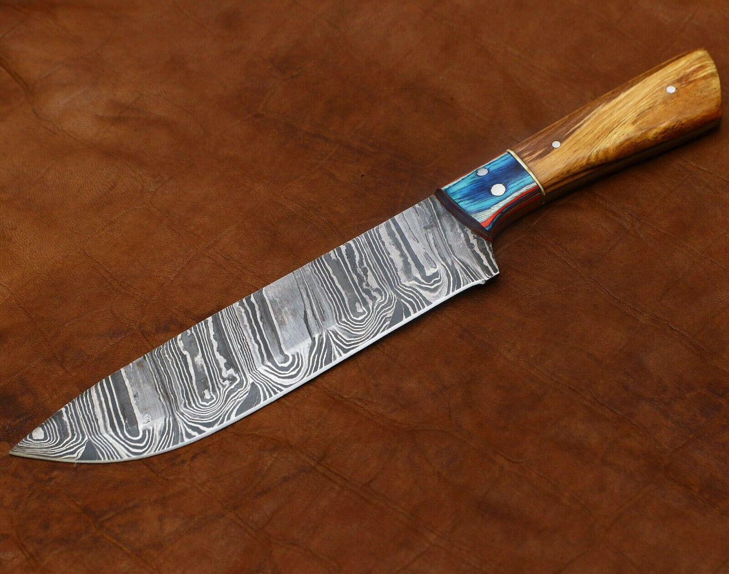 Premium Handmade Damascus Chef Knife  Kitchen Knife With Pakka Wood Handle 3