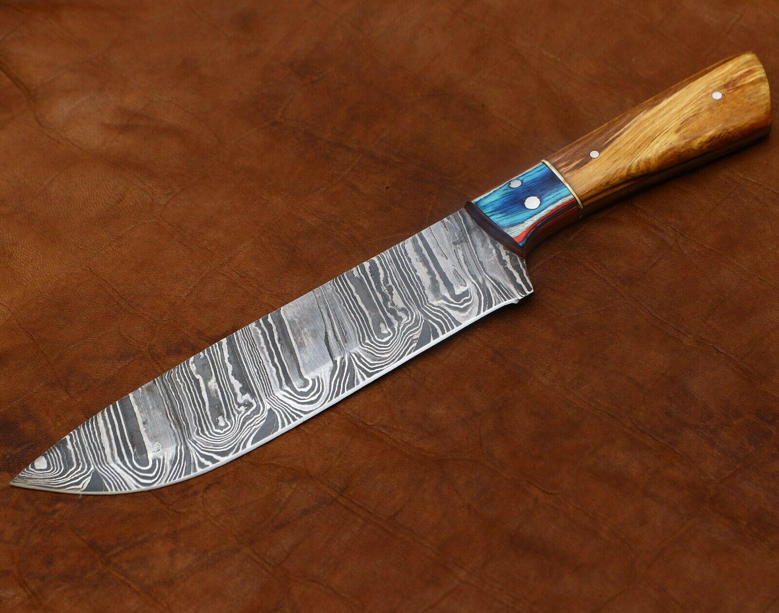 Premium Handmade Damascus Chef Knife  Kitchen Knife With Pakka Wood Handle 3
