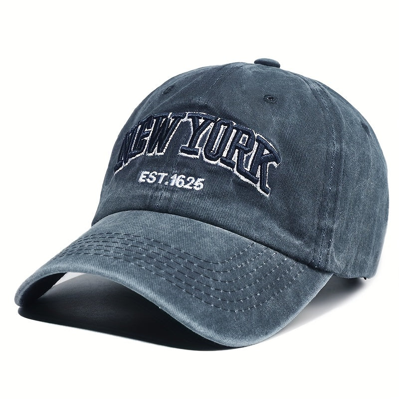 Adjustable Water Washed Baseball Cap Embroidered Letter Retro Duckbill Hat For Men And Women 1