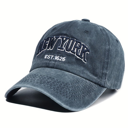 Adjustable Water Washed Baseball Cap Embroidered Letter Retro Duckbill Hat For Men And Women 1