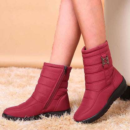 Warm Plush Women Boots Snow Round Toe Shoes Stylish Zipper Ladies Winter Footwear For Comfort  Eleg 1