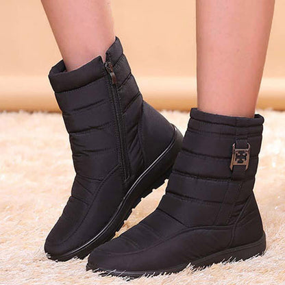 Warm Plush Women Boots Snow Round Toe Shoes Stylish Zipper Ladies Winter Footwear For Comfort  Eleg 3
