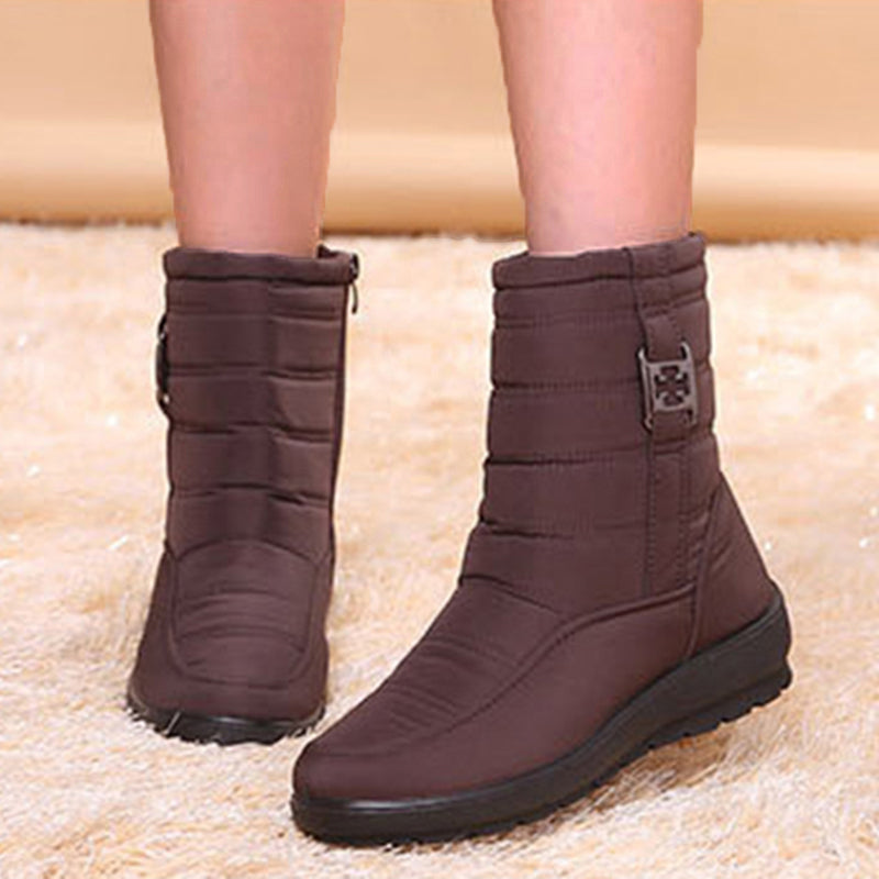 Warm Plush Women Boots Snow Round Toe Shoes Stylish Zipper Ladies Winter Footwear For Comfort  Eleg 2