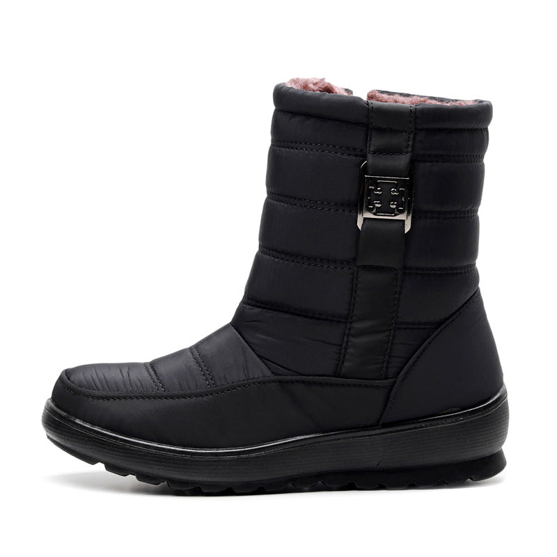 Warm Plush Women Boots Snow Round Toe Shoes Stylish Zipper Ladies Winter Footwear For Comfort  Eleg 4