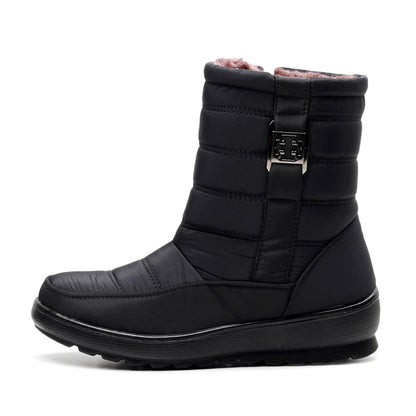 Warm Plush Women Boots Snow Round Toe Shoes Stylish Zipper Ladies Winter Footwear For Comfort  Eleg 4