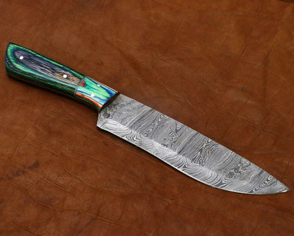 Premium 11 Inch Damascus Chef Knife  HandForged Kitchen Knife With Pakka Wood Grip 1