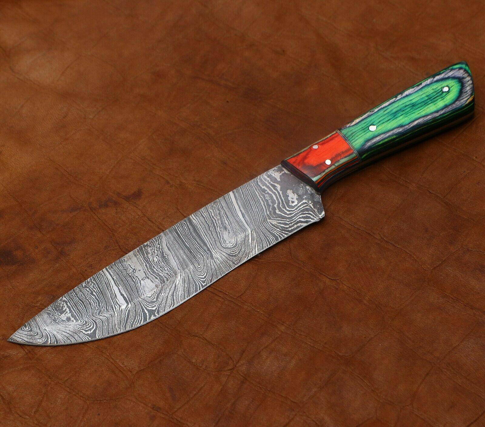 Premium 11 Inch Damascus Chef Knife  HandForged Kitchen Knife With Pakka Wood Grip 3