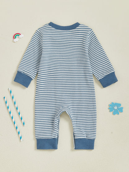 Infant Boys Hooded Sweaters, Rugby Logo Rompers, Striped Thermal Long Sleeve Autumn Play suits, Cozy Outfits