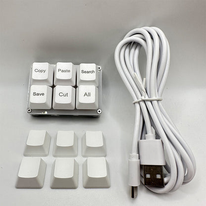 One Handed OSU Keypad 6 Keys Copy Paste Search Save Cut Keyboard Programmable Mechanical Shortcut M 2