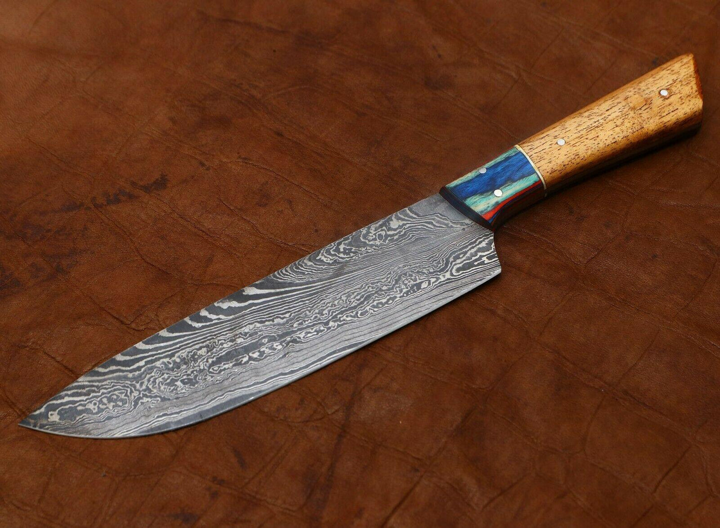 Luxury Damascus Steel Chef Knife  Handmade 11Inch Cooking Knife For Professionals 3
