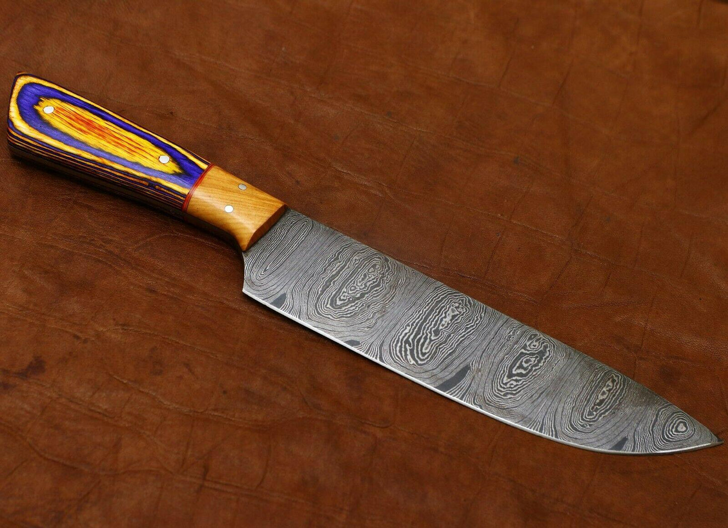 Artisan Damascus Kitchen Knife  Full Tang Handmade Chef Knife For Home  Restaurant 1