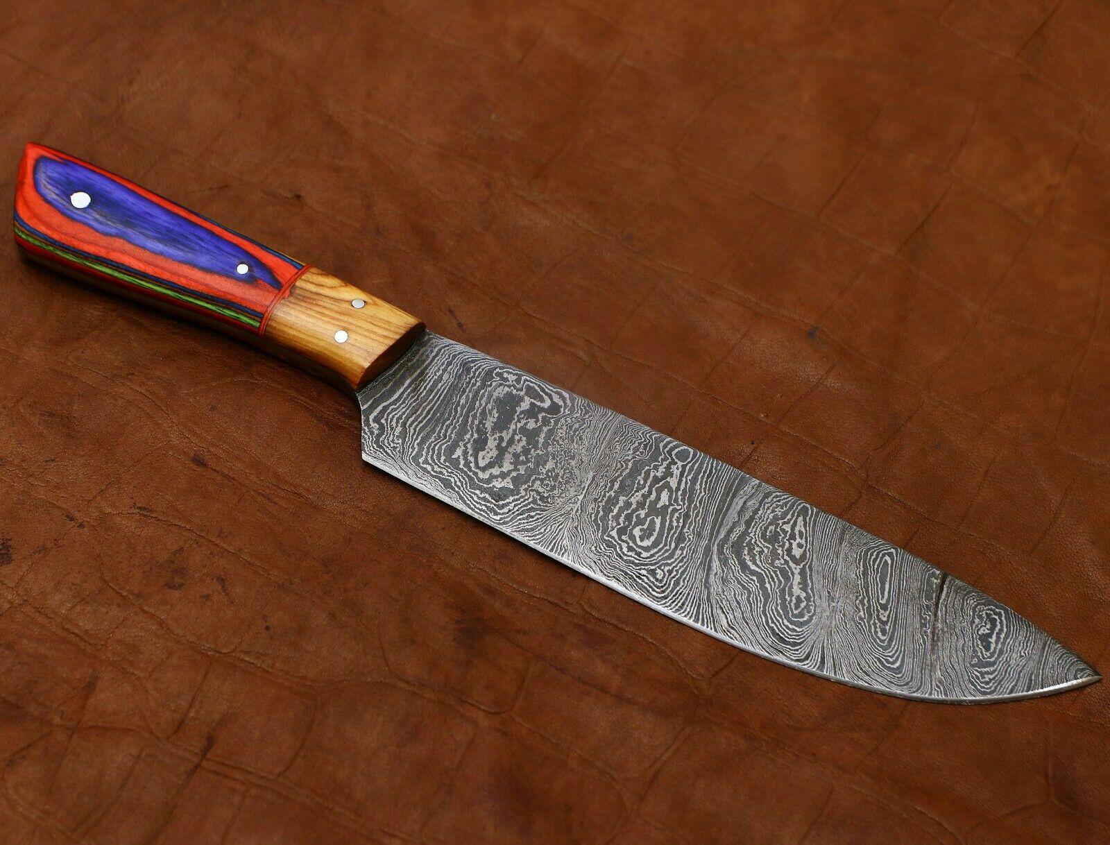 Master Forged Damascus Chef Knife  Handmade Culinary Knife With Wooden Handle 1