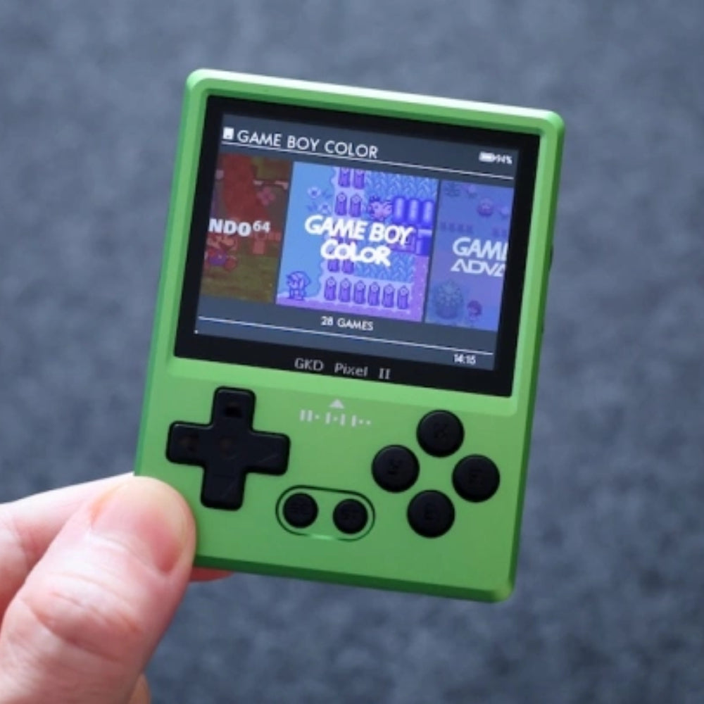 GKD Pixel 2 Retro Handheld Game Console, 2.4 Inch IPS, PSP PSone 64GB CNC Metal Portable Gaming