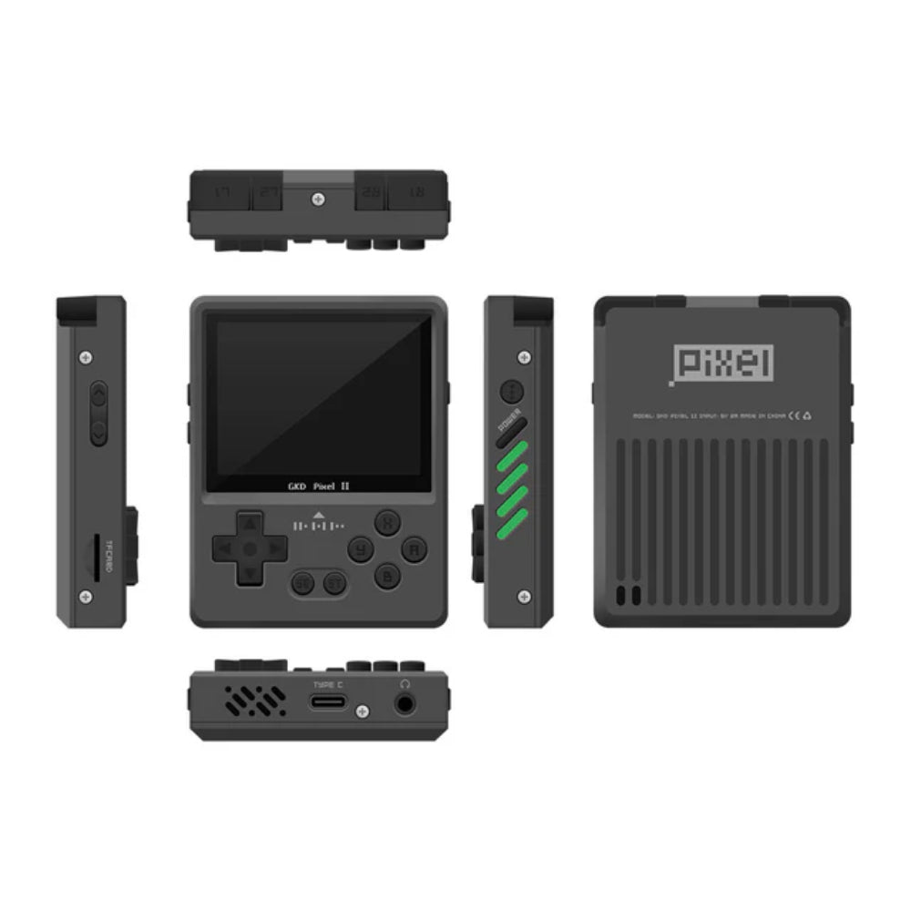 GKD Pixel 2 Retro Handheld Game Console, 2.4 Inch IPS, PSP PSone 64GB CNC Metal Portable Gaming
