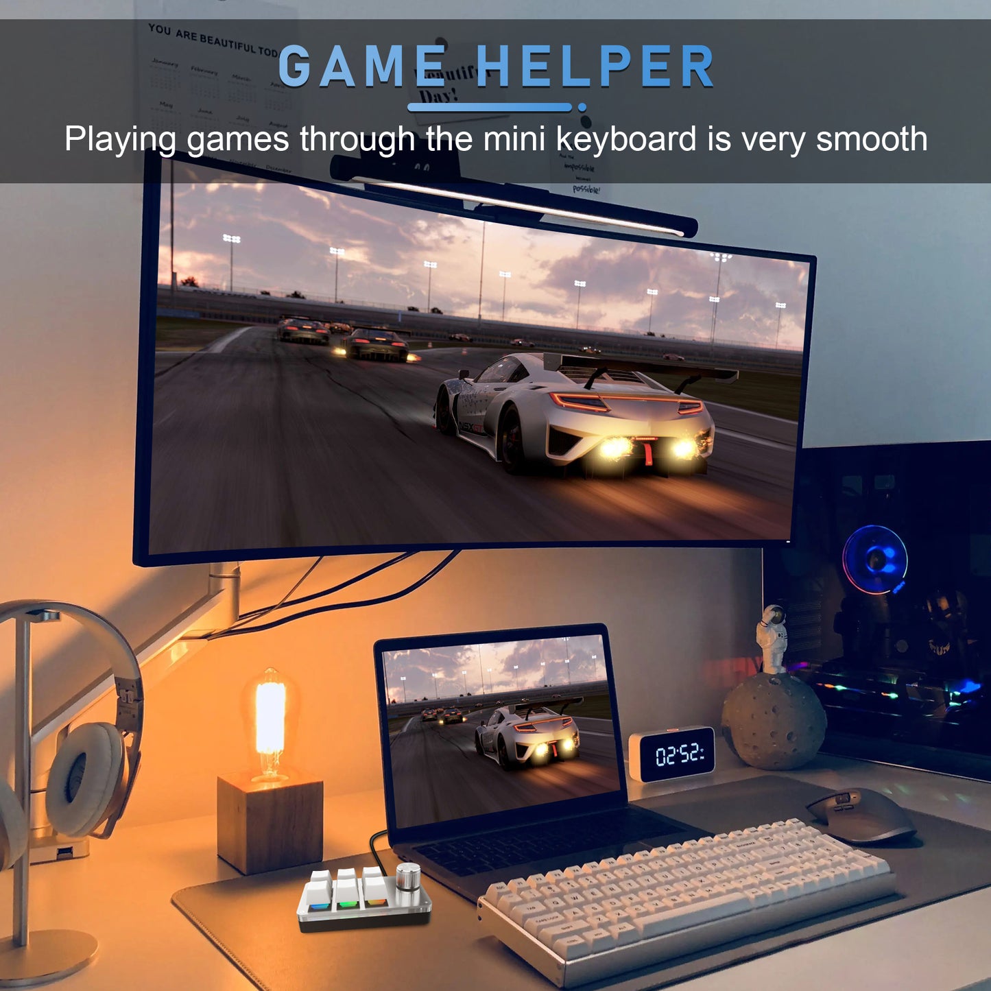 Mini Custom Programming Keyboard, 6 Keys 1 Knob RGB Programming, Macro Gaming Knob Keypads, USB Mechanical Keyboard