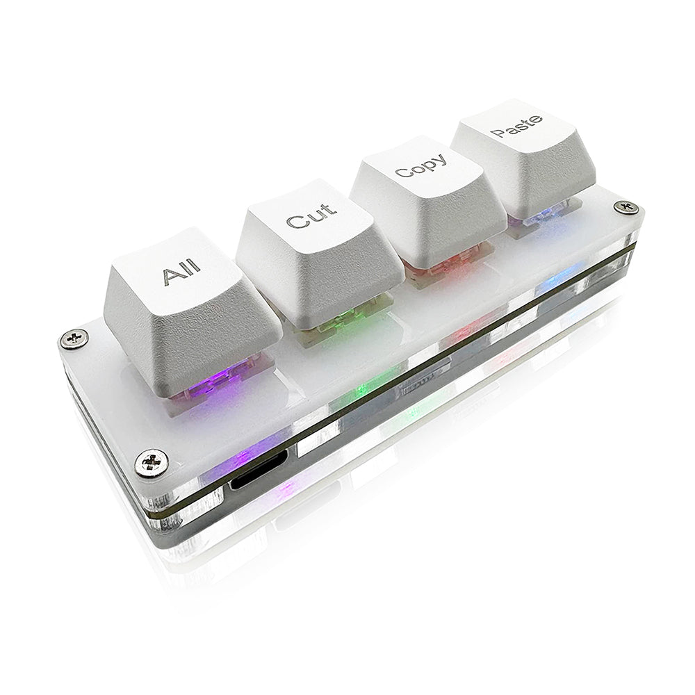 RGB Mini Macro Pad Keyboard, One Handed Mechanical Keyboard, Select All Cut Copy Paste Shortcut, Programmable