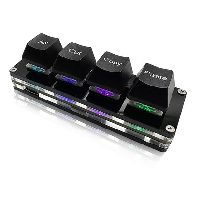 RGB Mini Macro Pad Keyboard, One Handed Mechanical Keyboard, Select All Cut Copy Paste Shortcut, Programmable