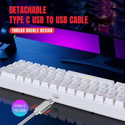 RGB Backlight Compact Wired Keyboard, Portable Small Membrane Keyboard for Laptop Tablet Windows Office & Gaming