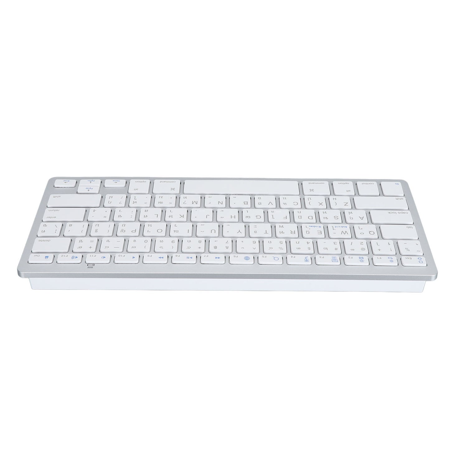 Super Slim Bilingual Bluetooth Keyboard, Portable Wireless Keyboard, Scissor Switch Stable Connection for Laptop
