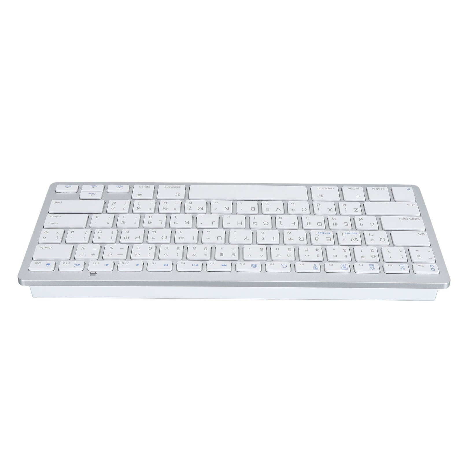 Super Slim Bilingual Bluetooth Keyboard, Portable Wireless Keyboard, Scissor Switch Stable Connection for Laptop