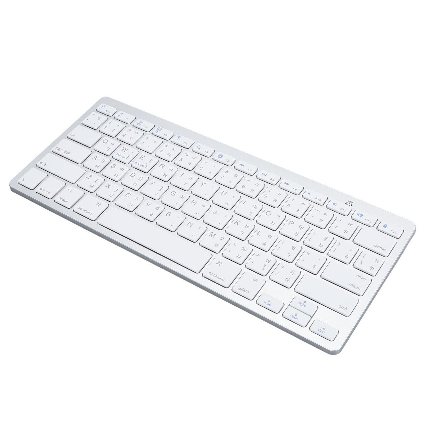 Super Slim Bilingual Bluetooth Keyboard, Portable Wireless Keyboard, Scissor Switch Stable Connection for Laptop