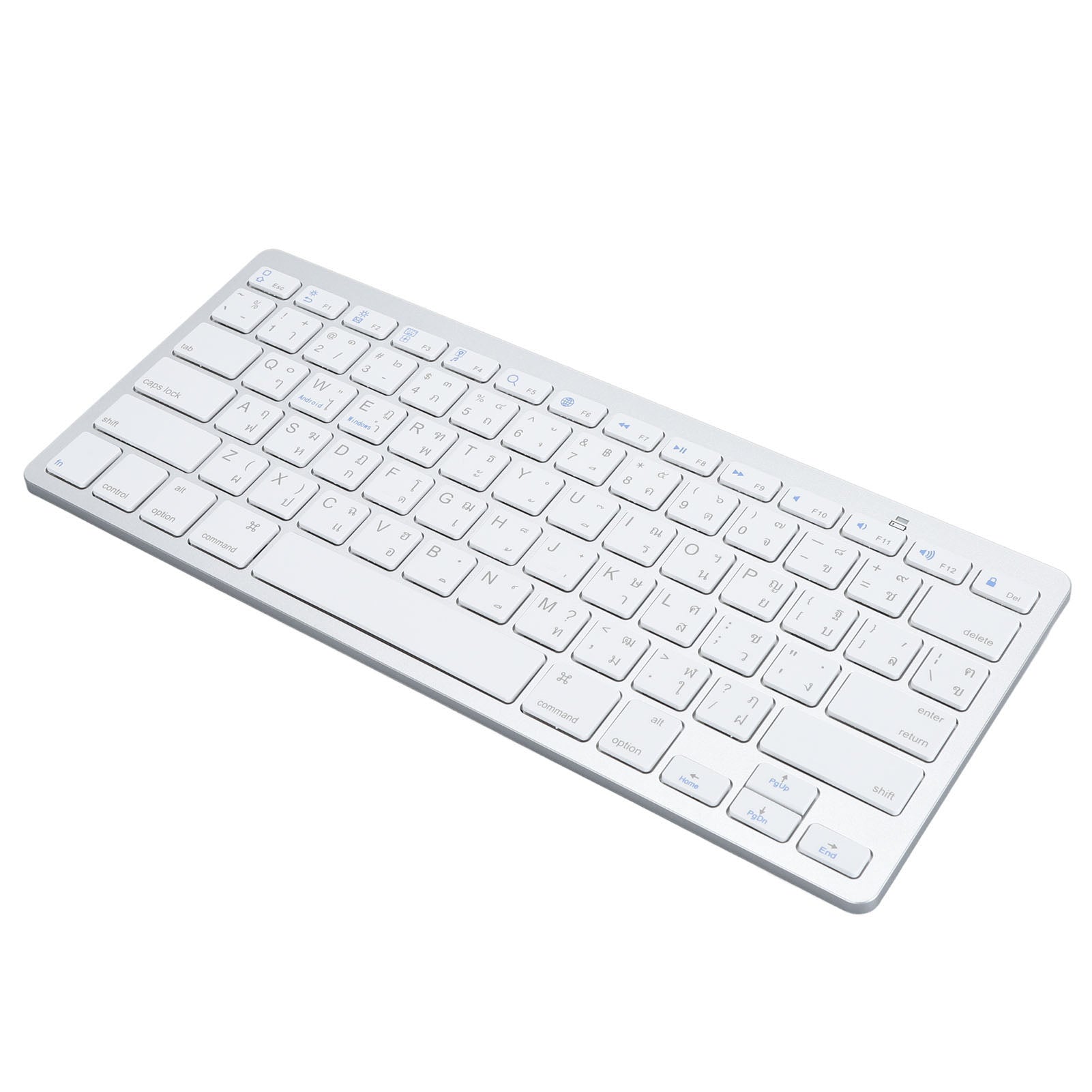 Super Slim Bilingual Bluetooth Keyboard, Portable Wireless Keyboard, Scissor Switch Stable Connection for Laptop