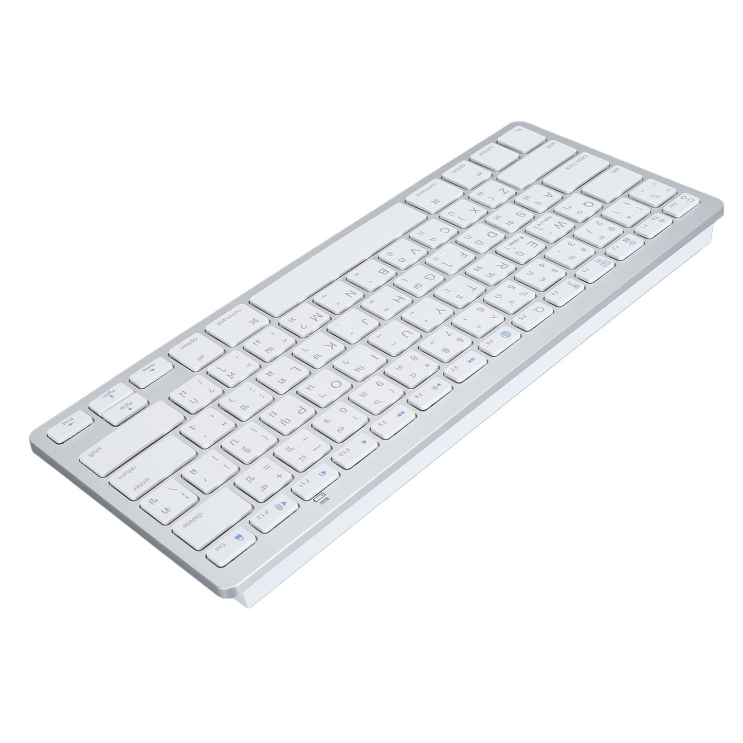 Super Slim Bilingual Bluetooth Keyboard, Portable Wireless Keyboard, Scissor Switch Stable Connection for Laptop