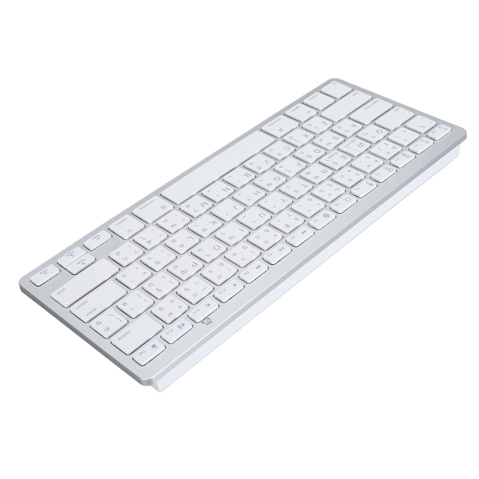 Super Slim Bilingual Bluetooth Keyboard, Portable Wireless Keyboard, Scissor Switch Stable Connection for Laptop