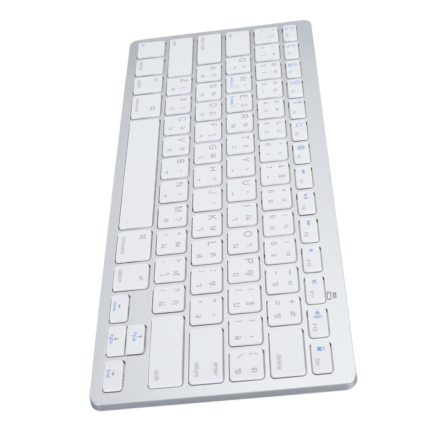 Super Slim Bilingual Bluetooth Keyboard, Portable Wireless Keyboard, Scissor Switch Stable Connection for Laptop
