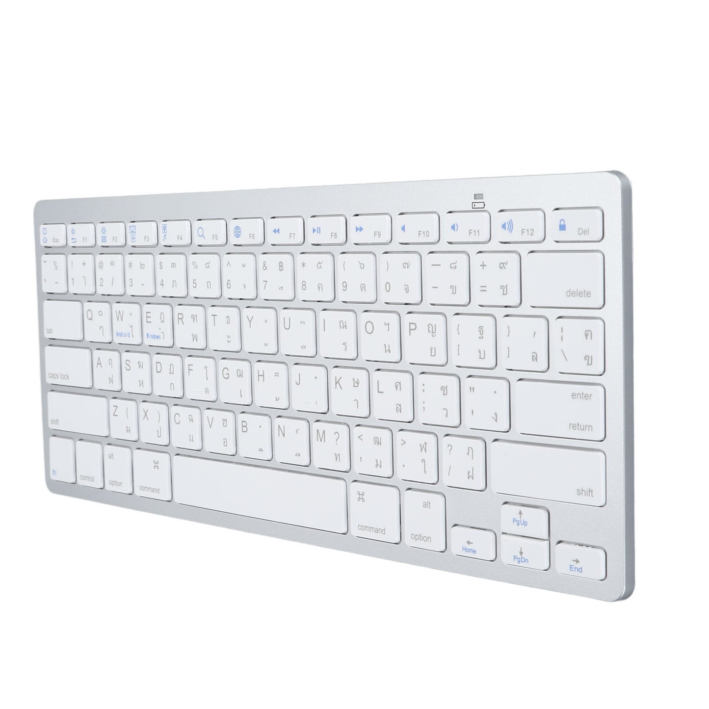 Super Slim Bilingual Bluetooth Keyboard, Portable Wireless Keyboard, Scissor Switch Stable Connection for Laptop