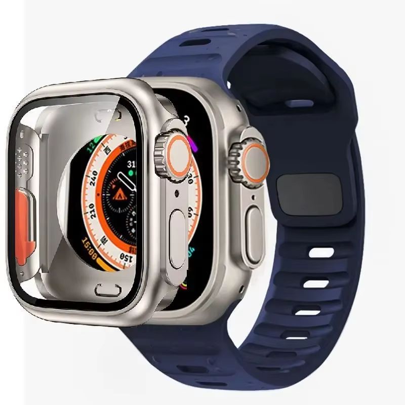 Protective Case And Silicone Strap For Apple Watch  Shockproof Band With Ultra Design Upgrade 13