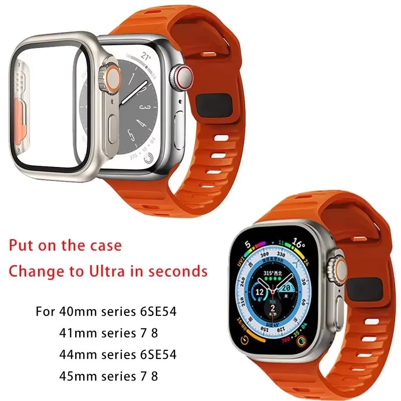 Protective Case And Silicone Strap For Apple Watch  Shockproof Band With Ultra Design Upgrade 1