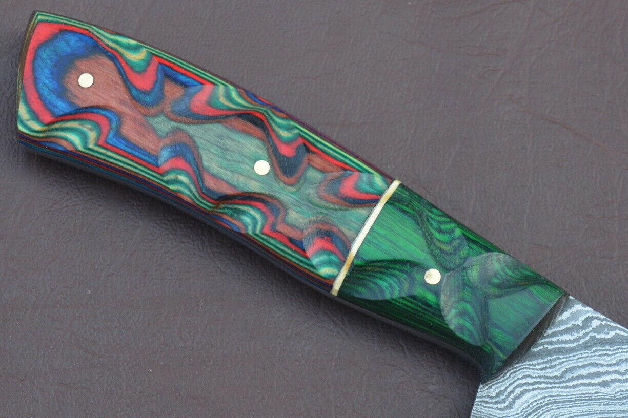 Authentic 12 Inch Damascus Chef Knife  Full Tang Wood Handle Blade 2