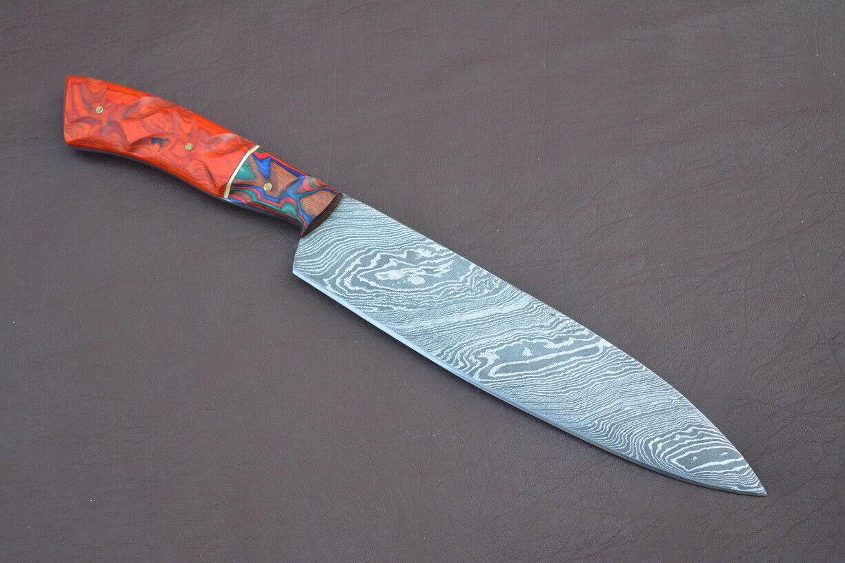 Artisan Damascus Steel Chef Knife  12 Inch Handmade Kitchen Blade 3