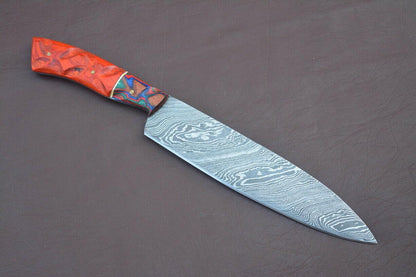 Artisan Damascus Steel Chef Knife  12 Inch Handmade Kitchen Blade 3