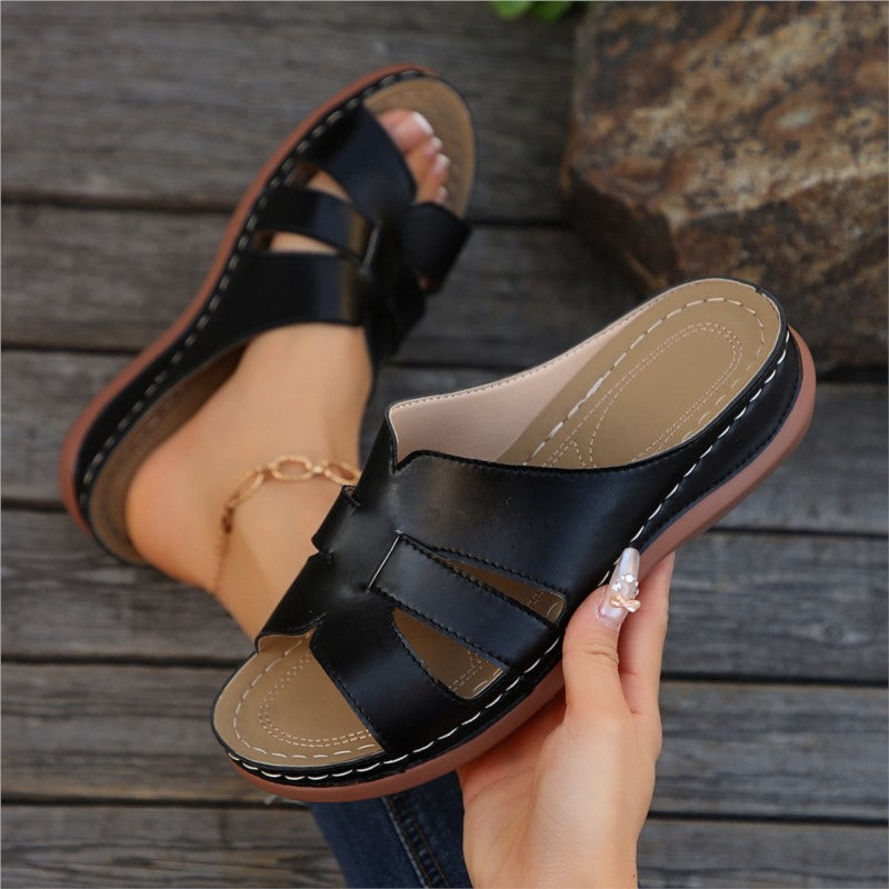 Womens Summer Comfortable Sandals Fashion Slides  Wedge Sandals For Ladies Lightweight Beach Footwe 7