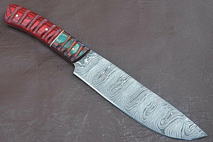 High Carbon Damascus Kitchen Knife  12 Inch Handmade Chef Tool 1
