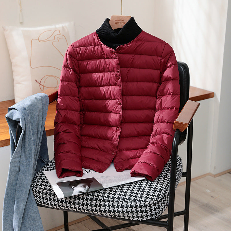Ultra Lightweight Packable Puffer Coat Womens Slim Jacket Warm White Duck Down Autumn Winter 1